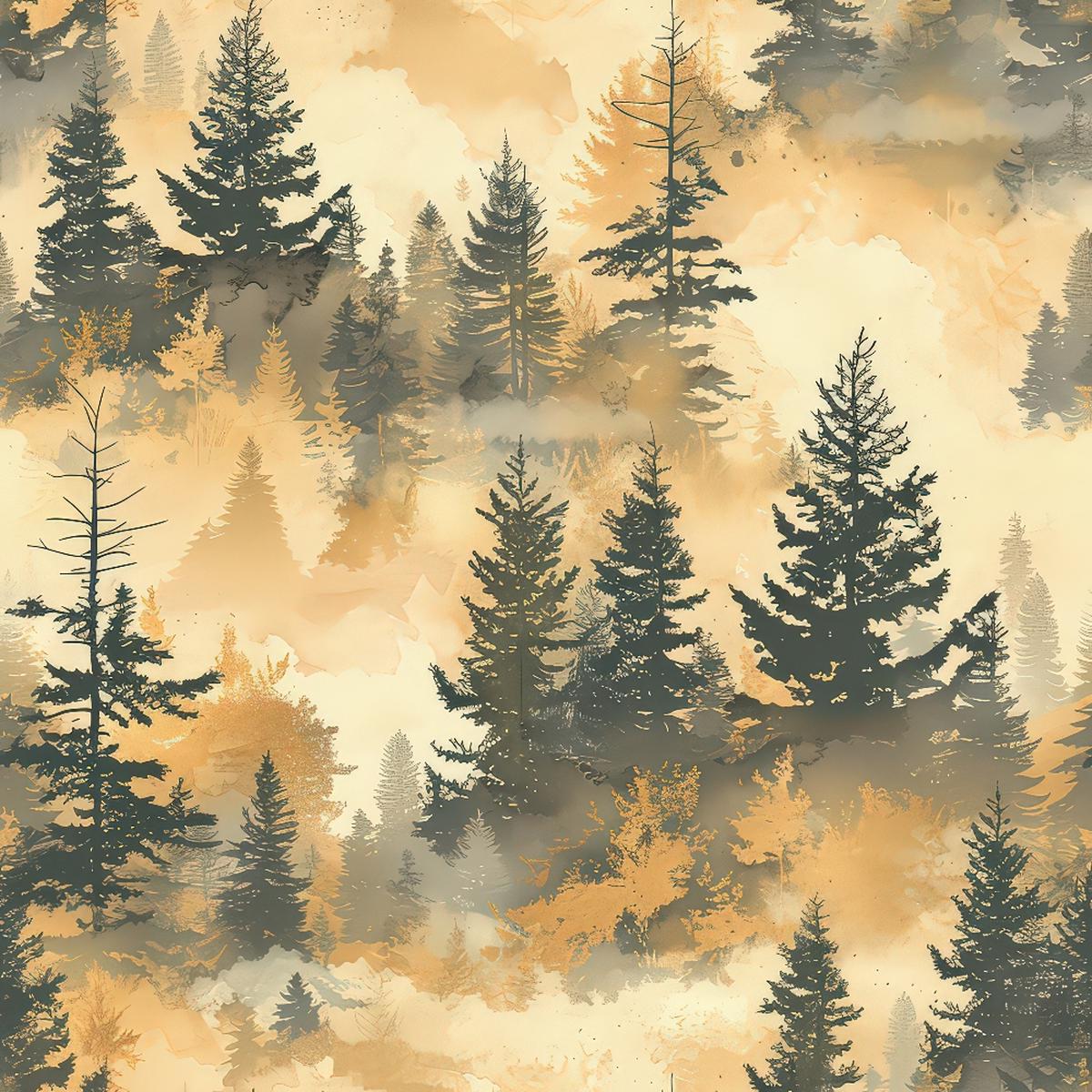 Misty Morning Mountains Pattern 7 Quilting Cotton Fabric