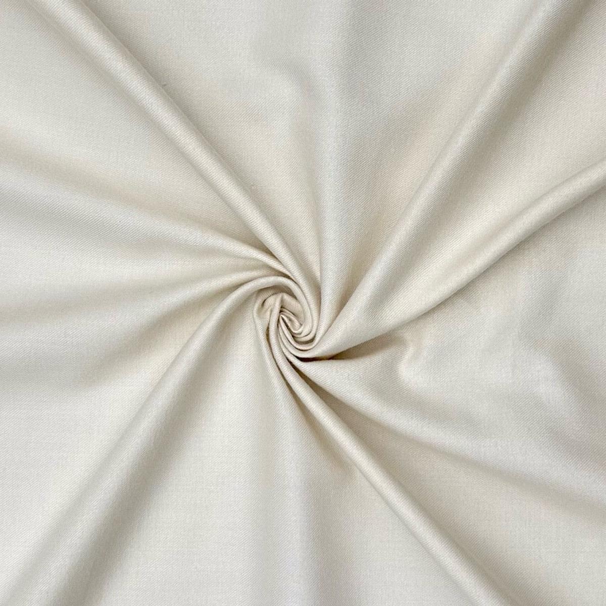 Plain Cream Brushed Polycotton Fabric