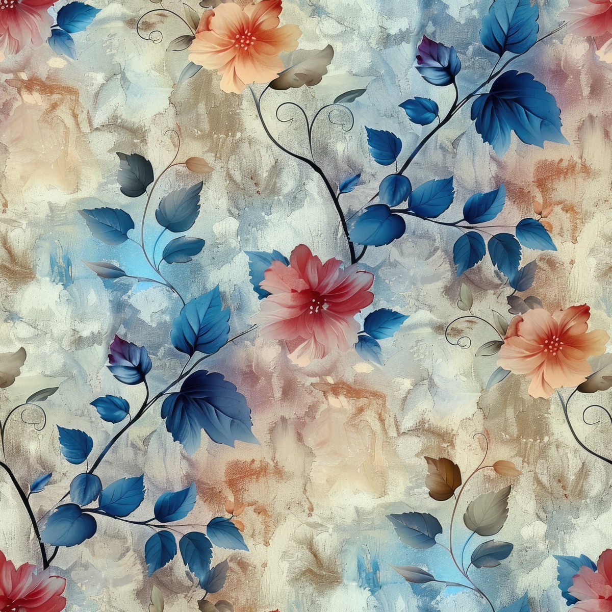 Nature's Grunge Pattern 3 Quilting Cotton Fabric