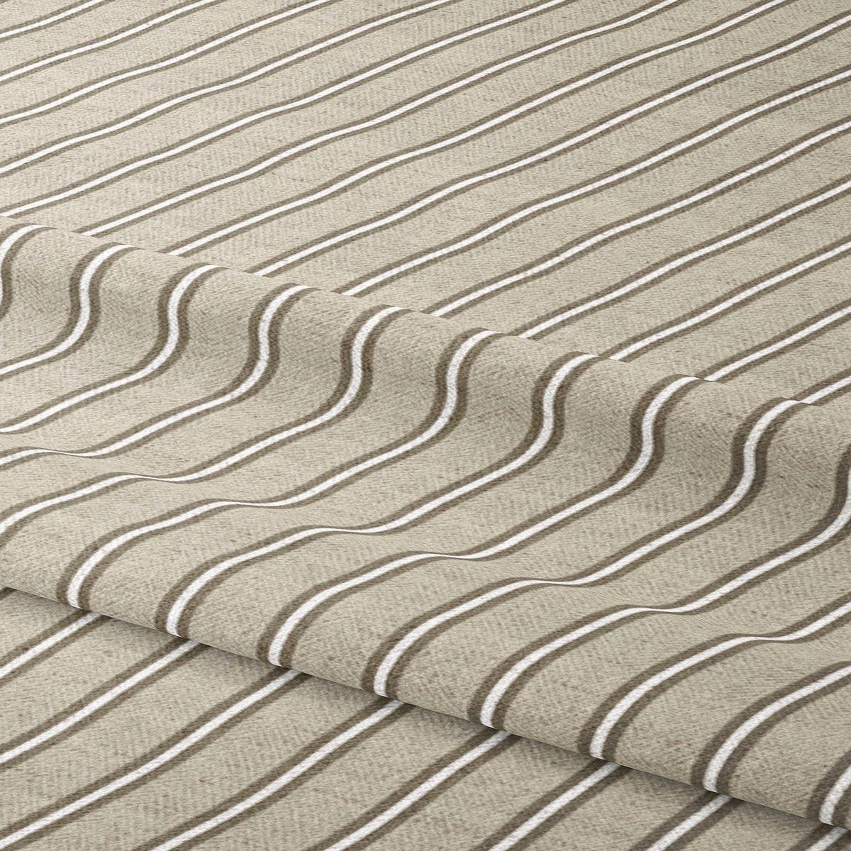 'Wave Wonders' Fabric by the Yard (Beige/ Coffee Brown)