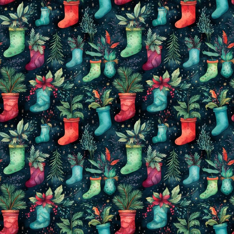 Christmastime Pattern 12 Quilting Cotton Fabric