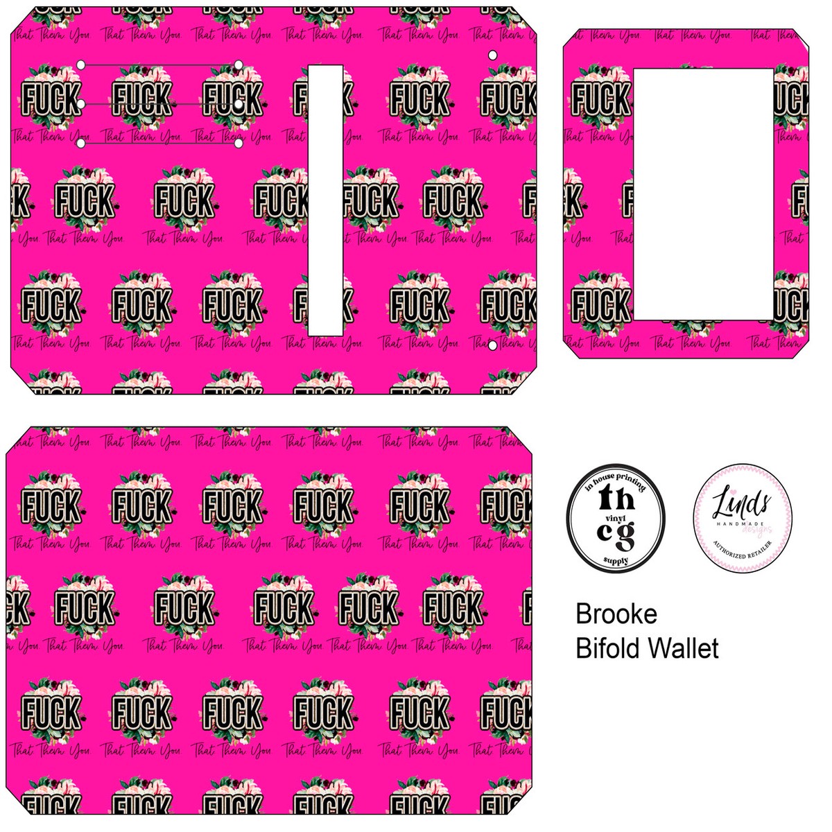 Cut and Sew - Brooke Bifold Wallet THCG1344 Fuckthatthemyoufuschia