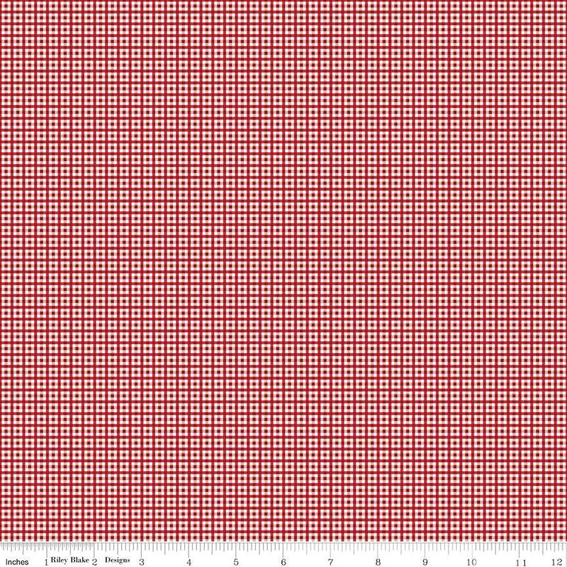 Fabric Riley Blake Barn Red Harvest Bee Plaids by the Quarter Yard C12025-BARNRED