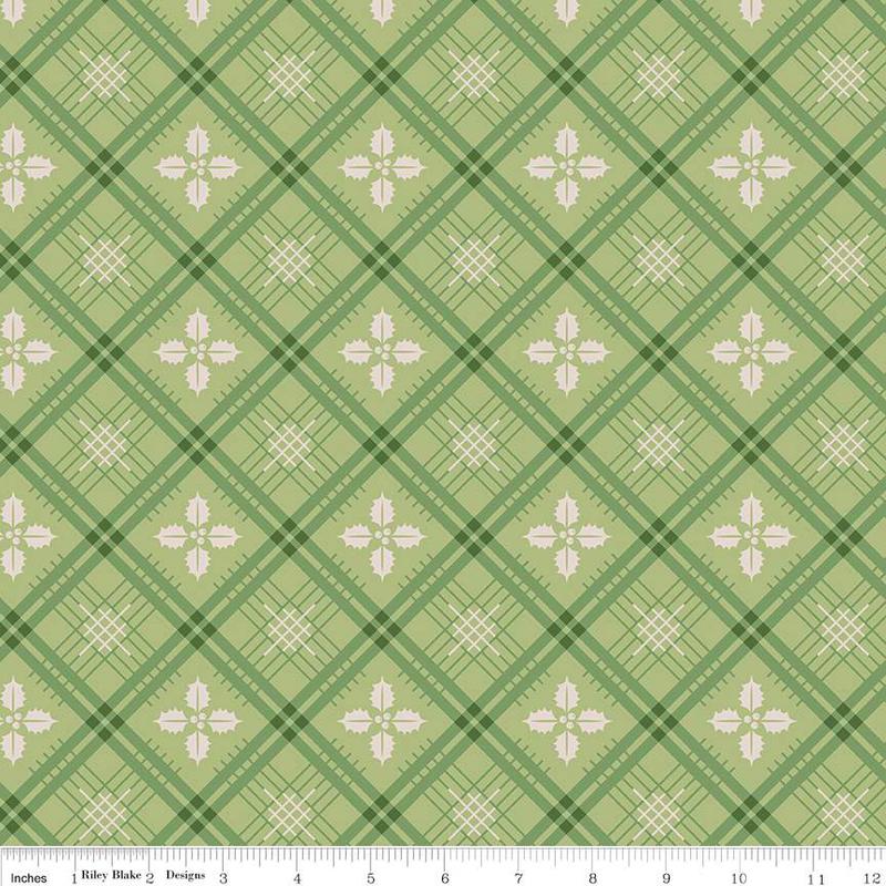 Fabric Riley Blake Lettuce Holly Home Town Holiday 108" Wide Back by the Quarter Yard WB14927-LETTUCE