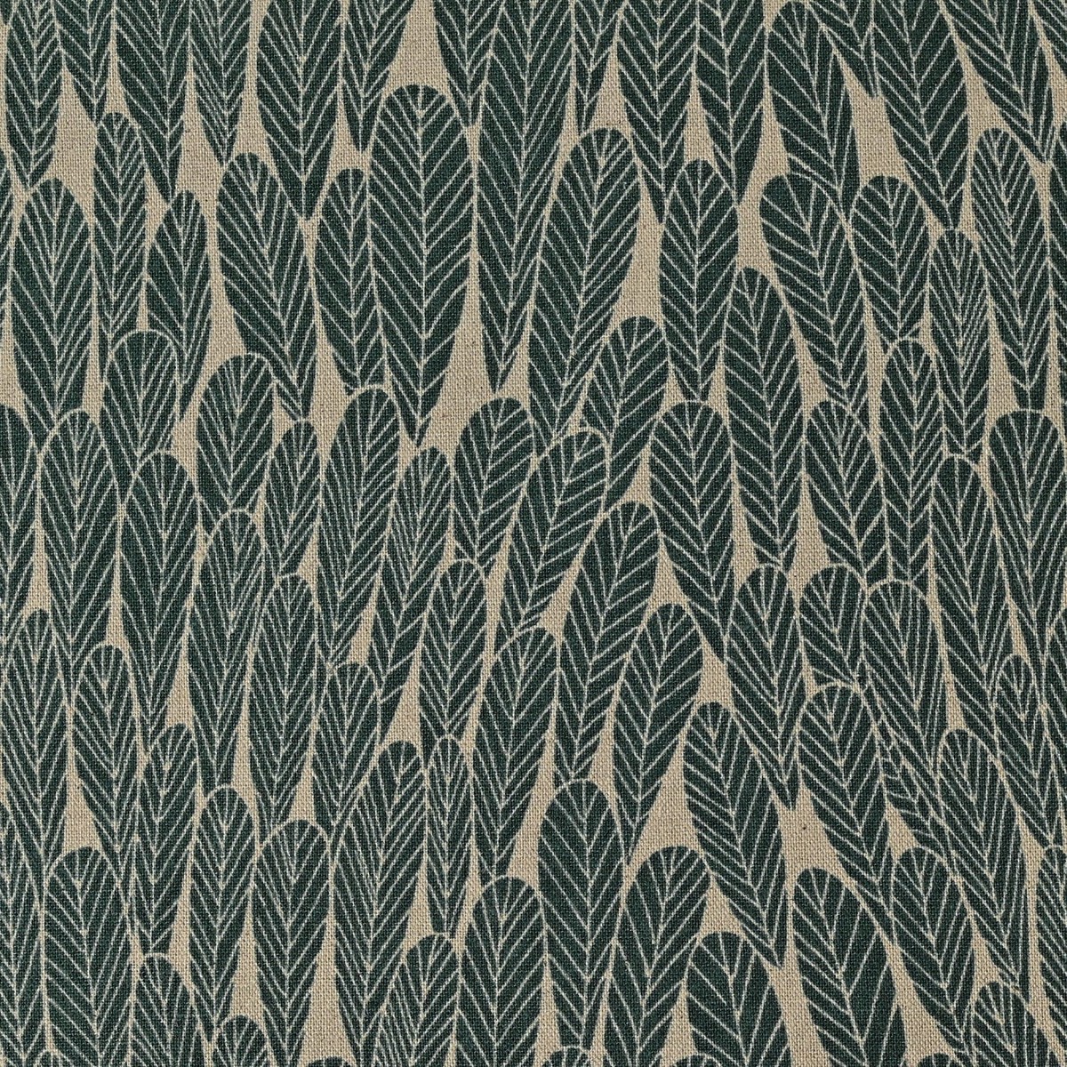 Bloom by Bookhou CottonLinen Lightweight Canvas - Leaf in Green on Natural