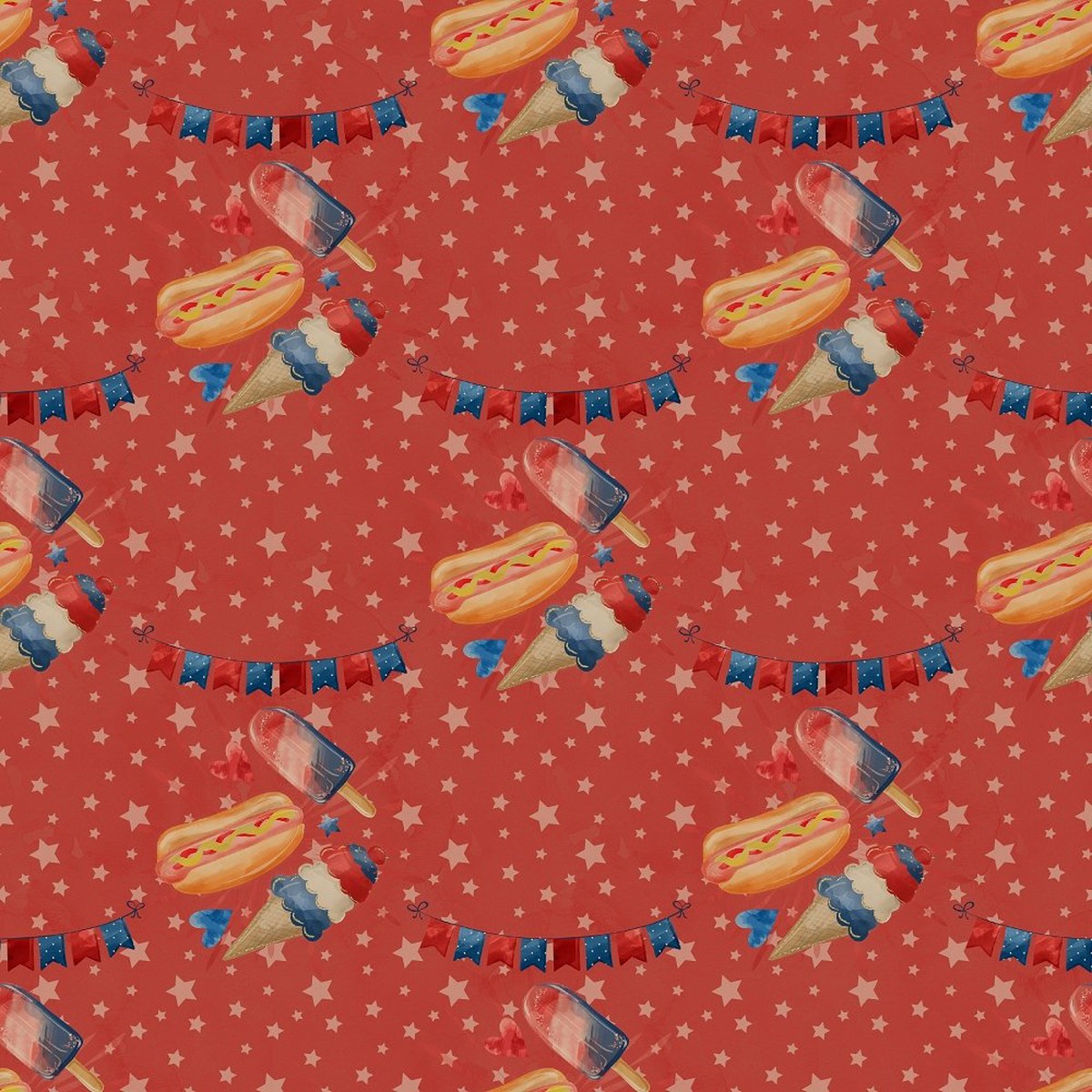 Food Fun Fabric - Red