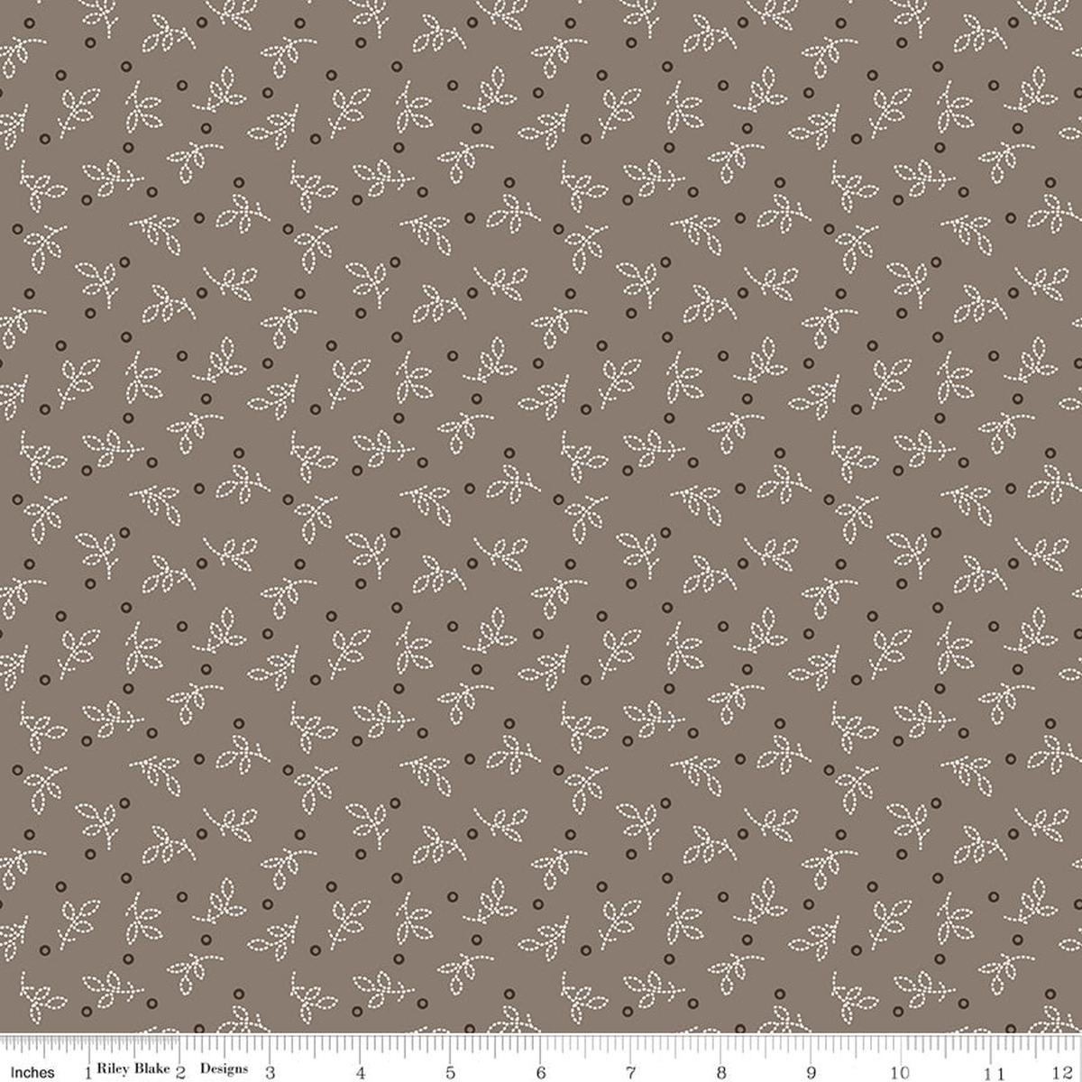 Gentler Times Quilt Fabric by Lori Holt - Pleasant in Pebble Taupe - C16482-PEBBLE