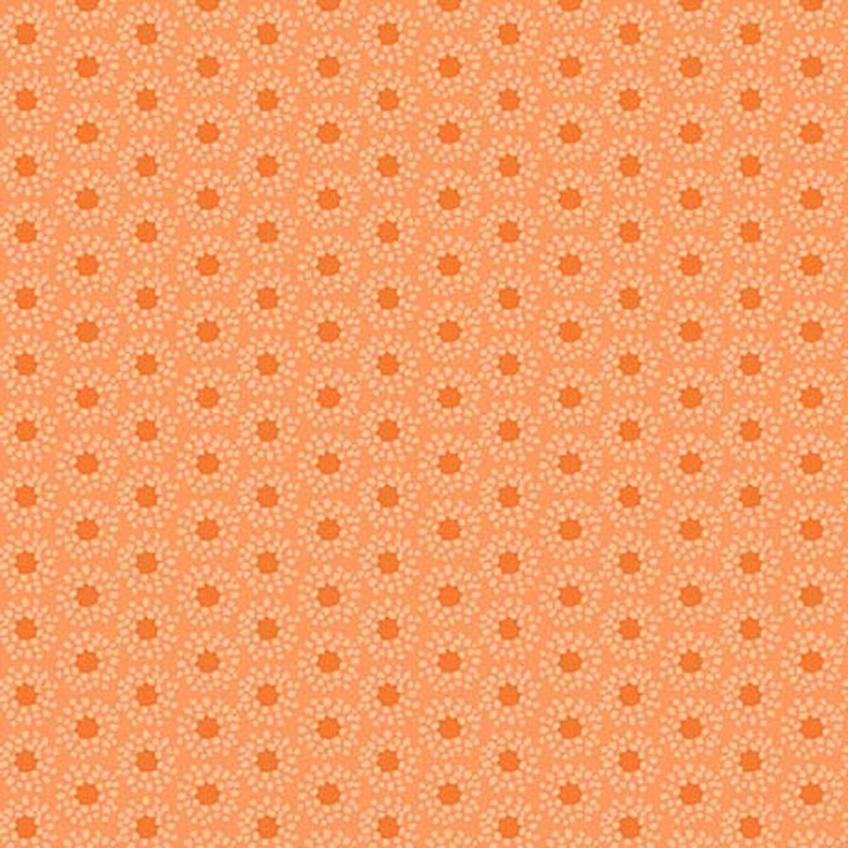 Purrty Plants and Cats Quilt Fabric - Geo in Light Orange - 2600 31540 O