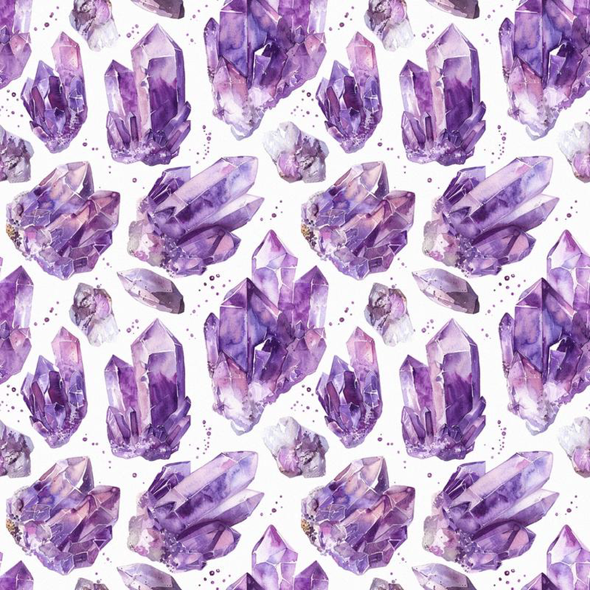 Amethyst Gemstones Pattern 3 Quilting Cotton Fabric