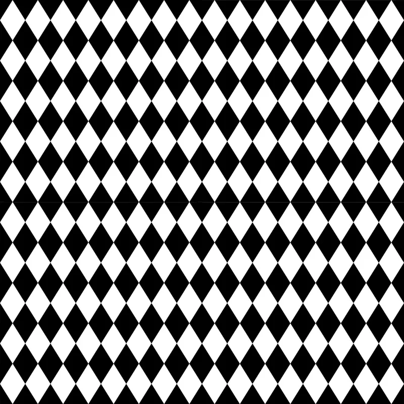 Checkered Diamond Pattern Basics Fabric - Black/White