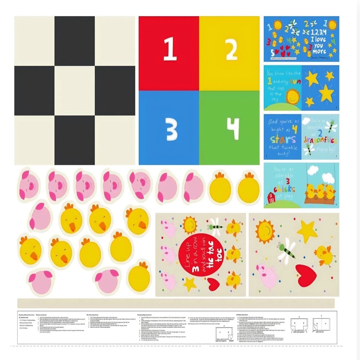 Studio E - Huggable and Loveable 15 - Tic Tac Toe Game Panel 8839BP-01