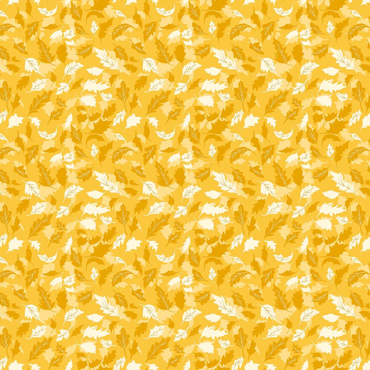Summer's End Quilt Fabric Leaves Yellow