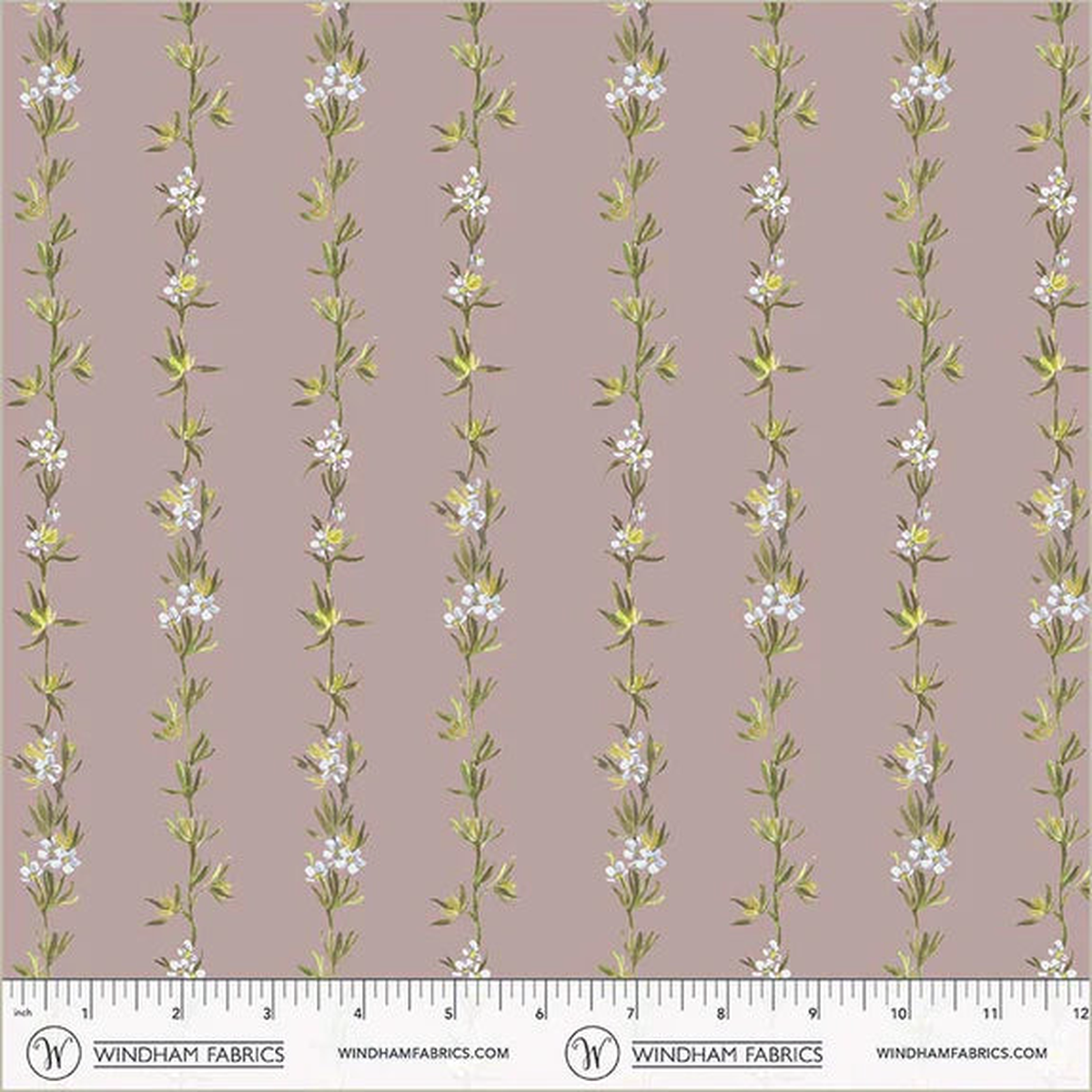 Cotton Fabric, CLIMBING VINES 54876D-13 Lavender, Bloomfield Collection by Kelly Ventura for Windham - continuous yardage in 1/4 yd. installments