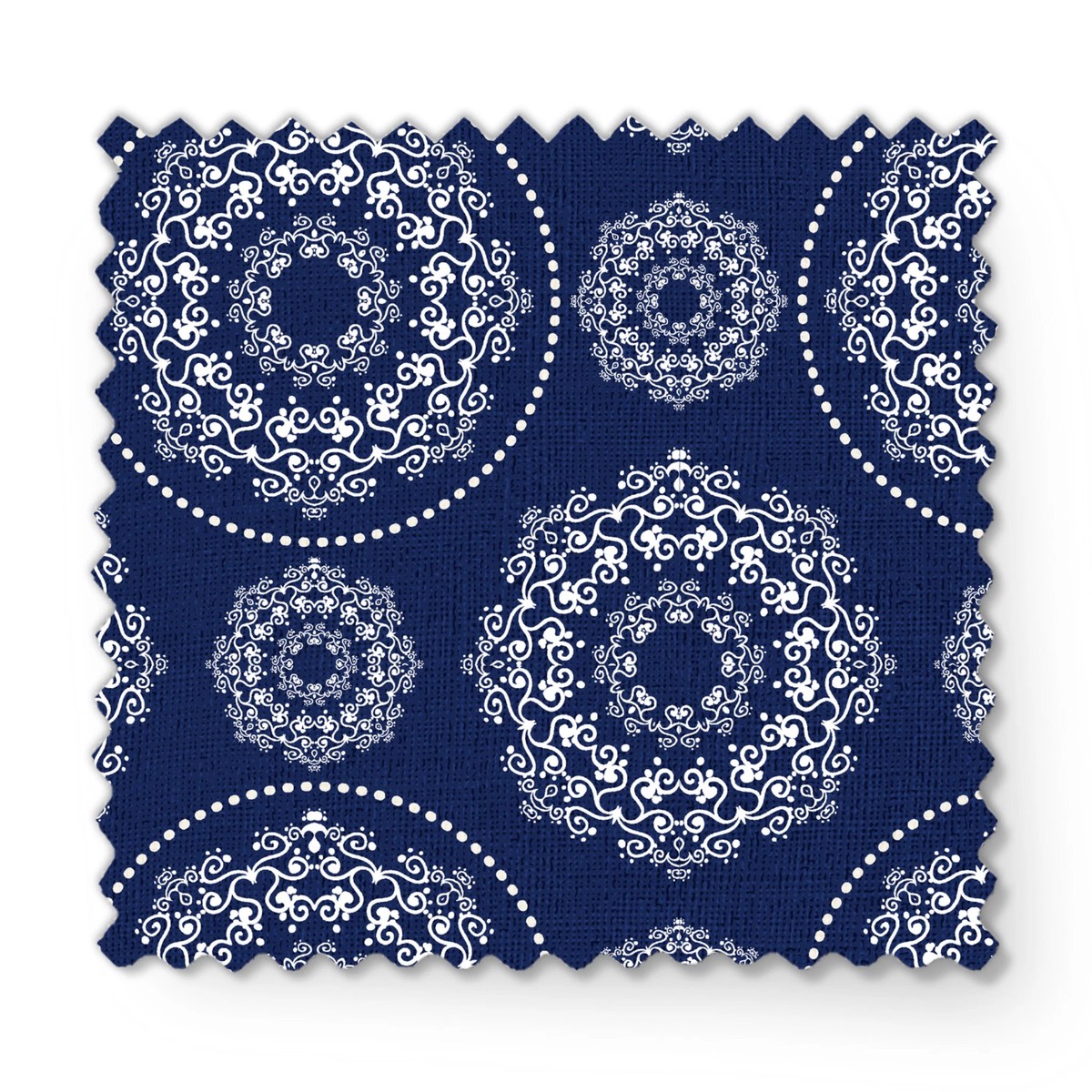 Medallion Magic - Navy Scrollwork Fabric