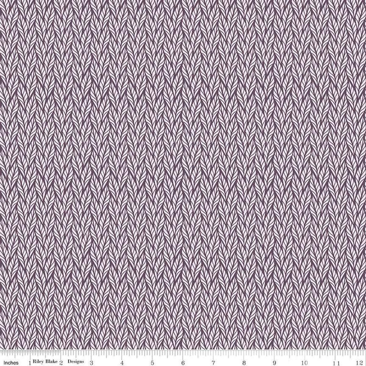 SALE Evening on the Prairie Geo Leaves C16750 Purple - Riley Blake Designs - Leaf Plant Ferns Nature - Quilting Cotton Fabric