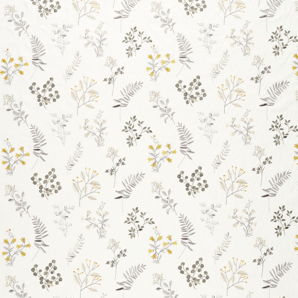 CLARKE AND CLARKE - BRIGITTE- PEWTER/CHARTREUSE - Fabric by the Yard