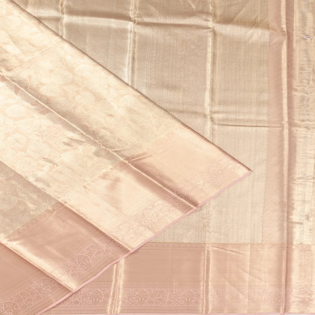 Dharmavaram Silk Tissue Brocade Light Pink Saree