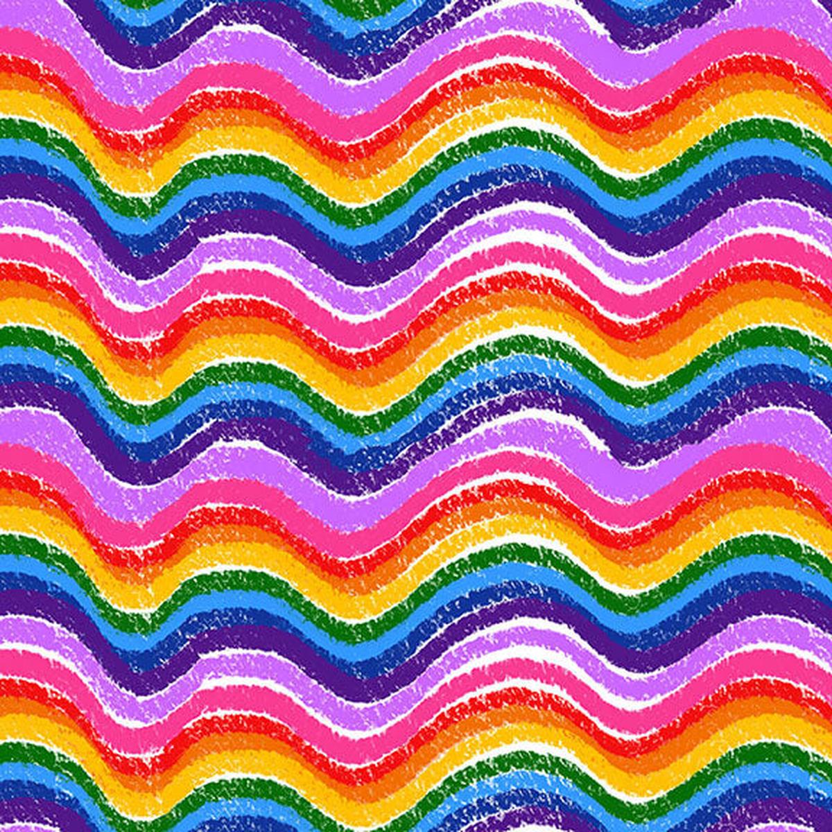 Color My World - Rainbow Wave - Yardage