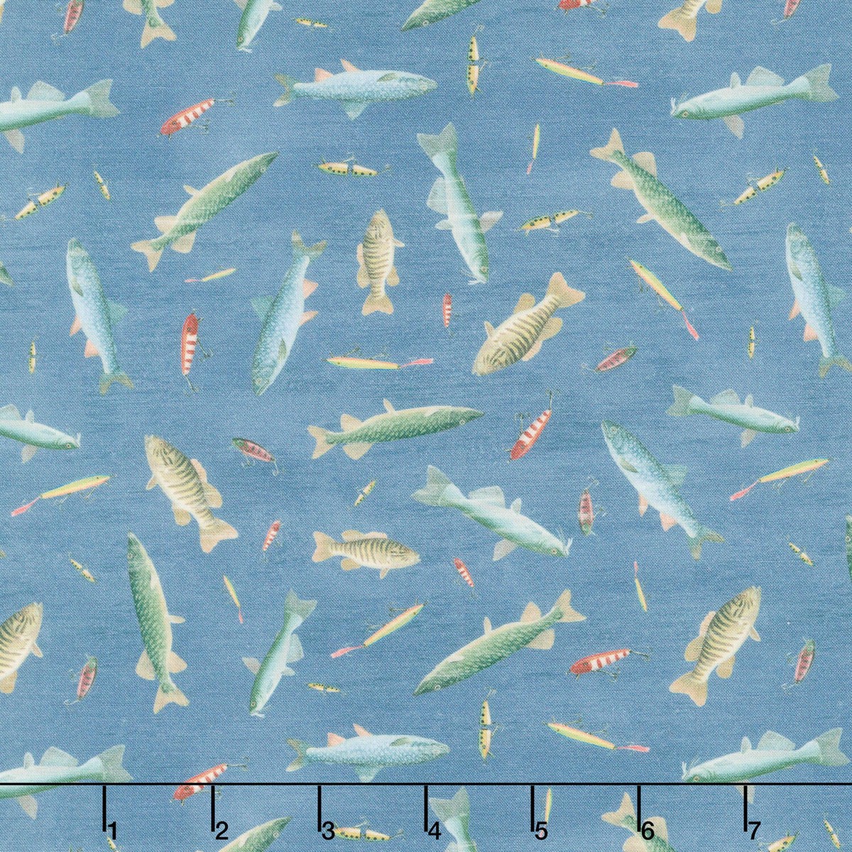 Lake & Lodge - Fish Denim Yardage
