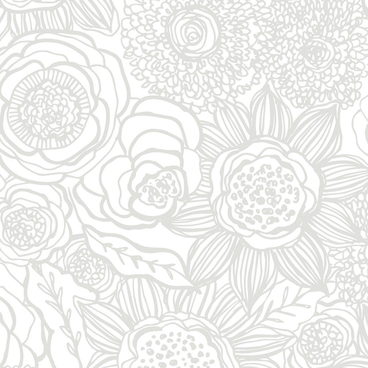 Night & Day - White on White Large Floral | 66210-100