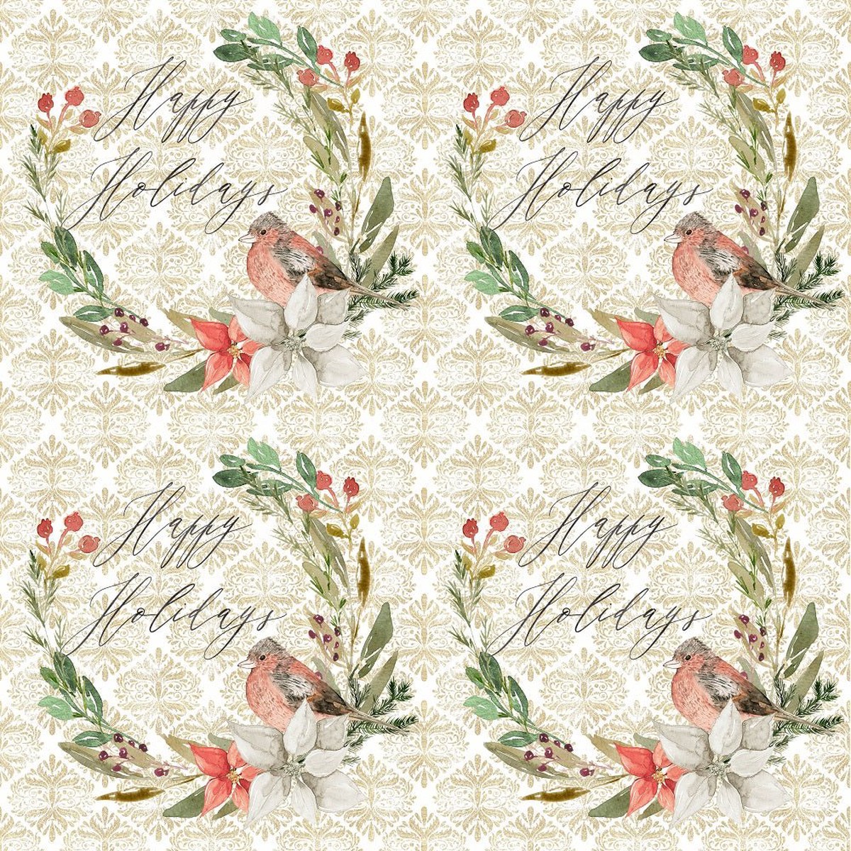 Winter Dreams Happy Holidays Fabric
