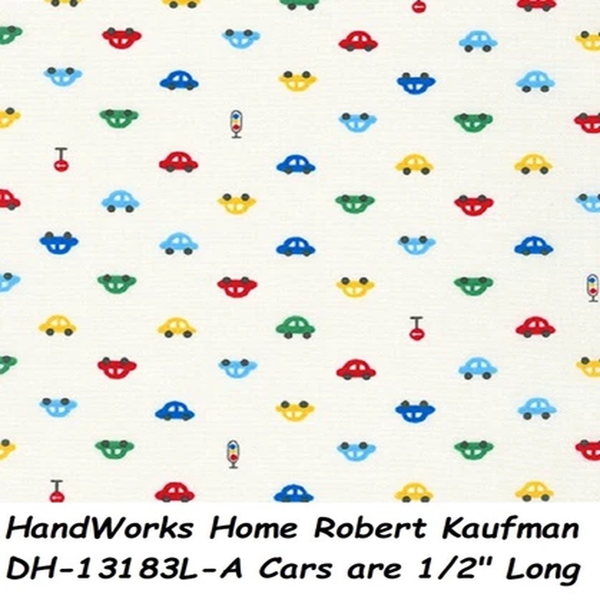 HandWorks cotton quilt fabric Kaufman Transportation Car Red Light 1-1/8 yds