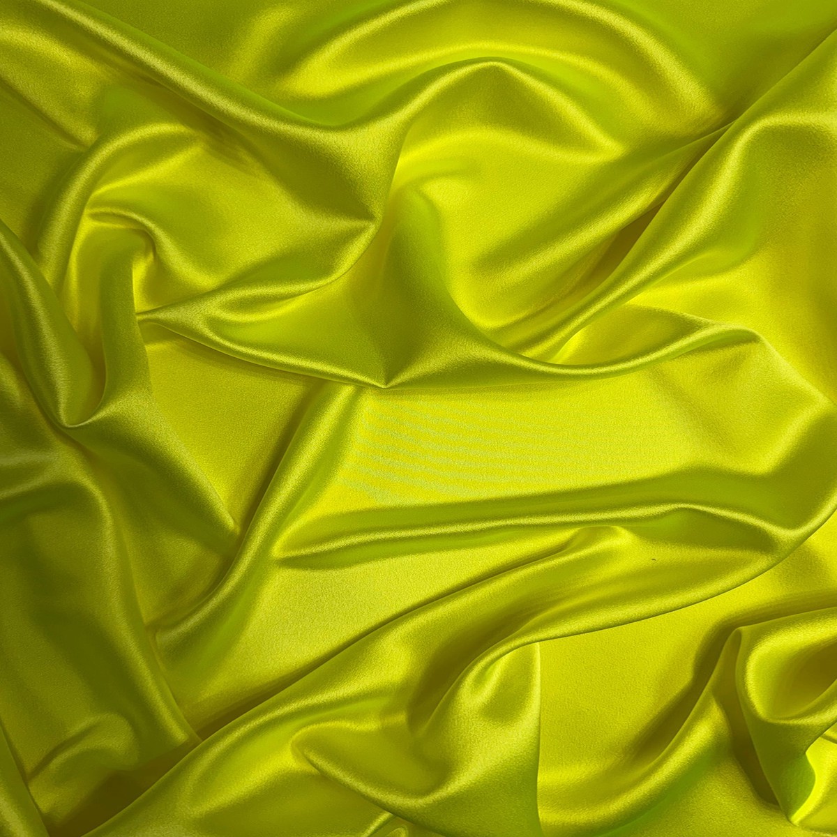 Neon Yellow Green Silk Crepe Back Satin Fabric