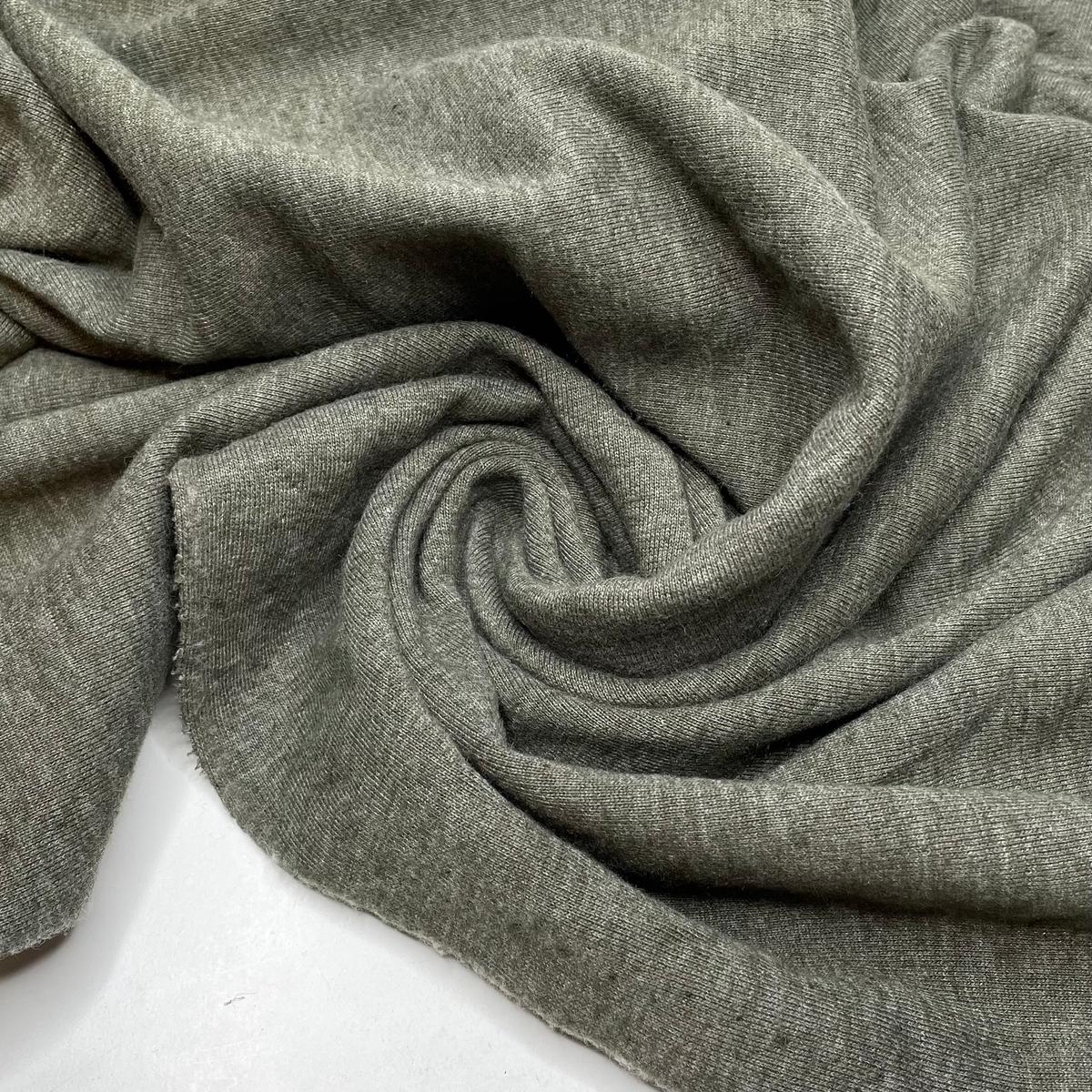 Sugar Fly With Me - Jersey Fleece Cotton Blend Knit - Olive Green - 2.5M Bundle