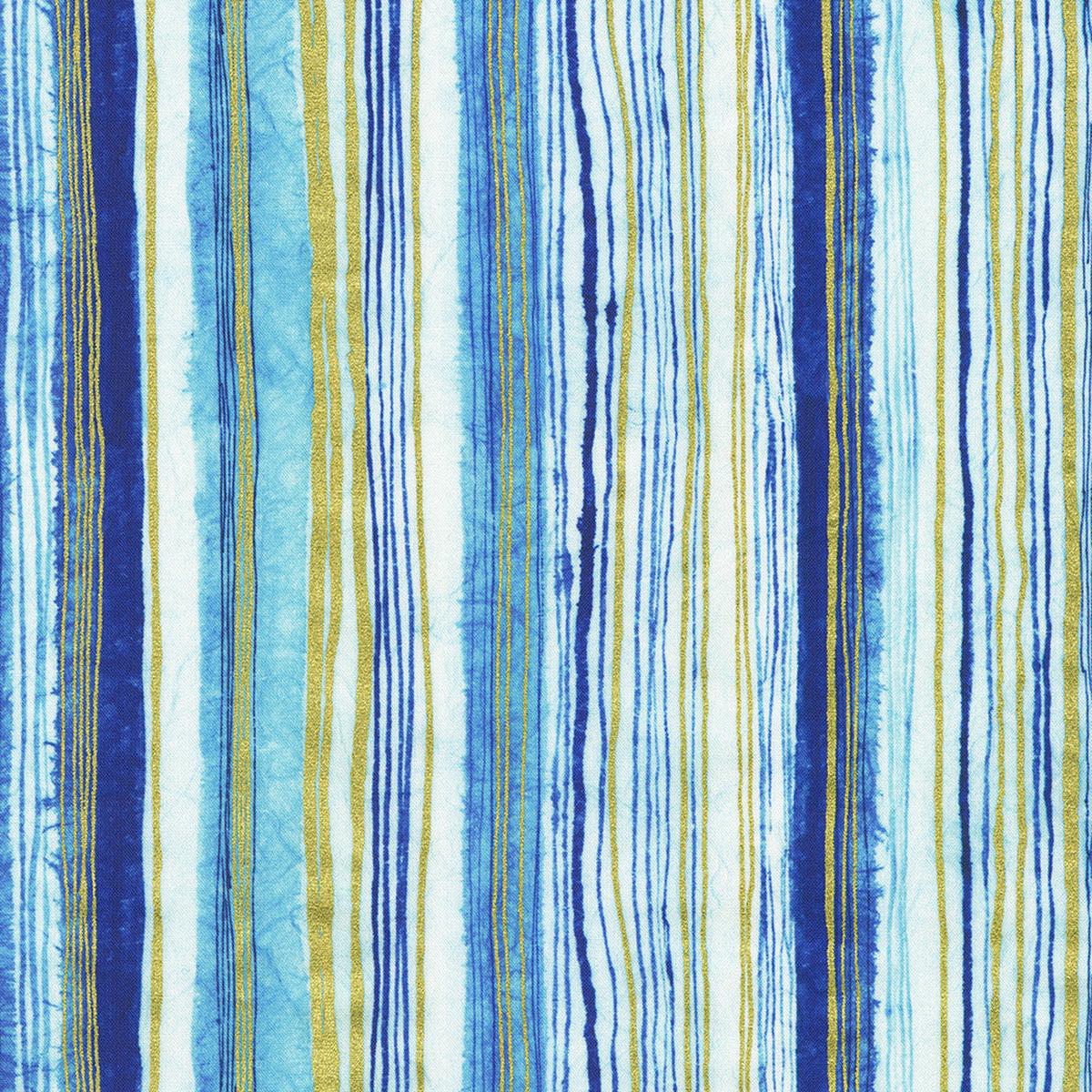 Cobalt Bliss Quilt Fabric - Stripes in Delft Blue - AVMDM-23219-75 DELFT