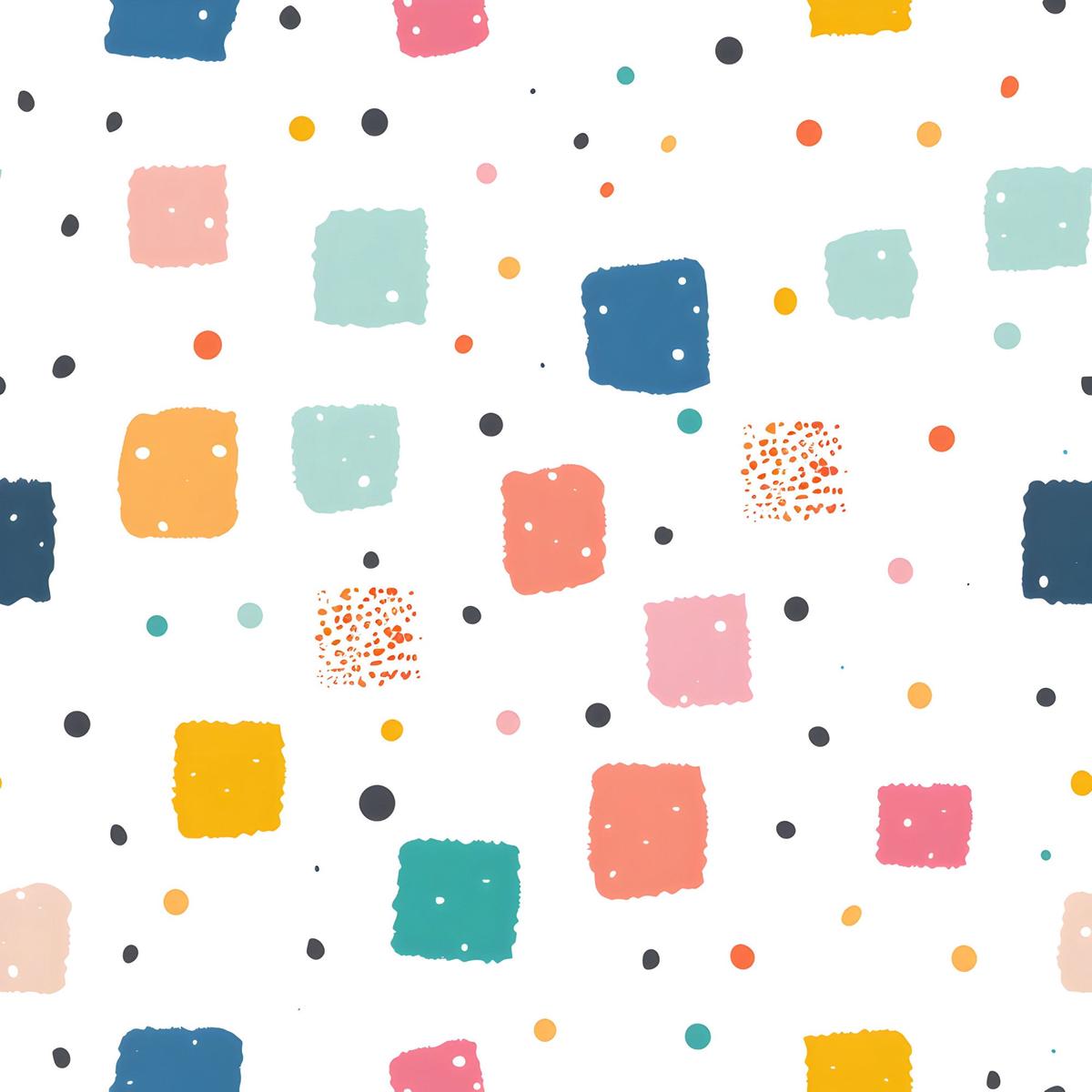 Doodle Polka Dot Rectangles Pattern 1 Quilting Cotton Fabric