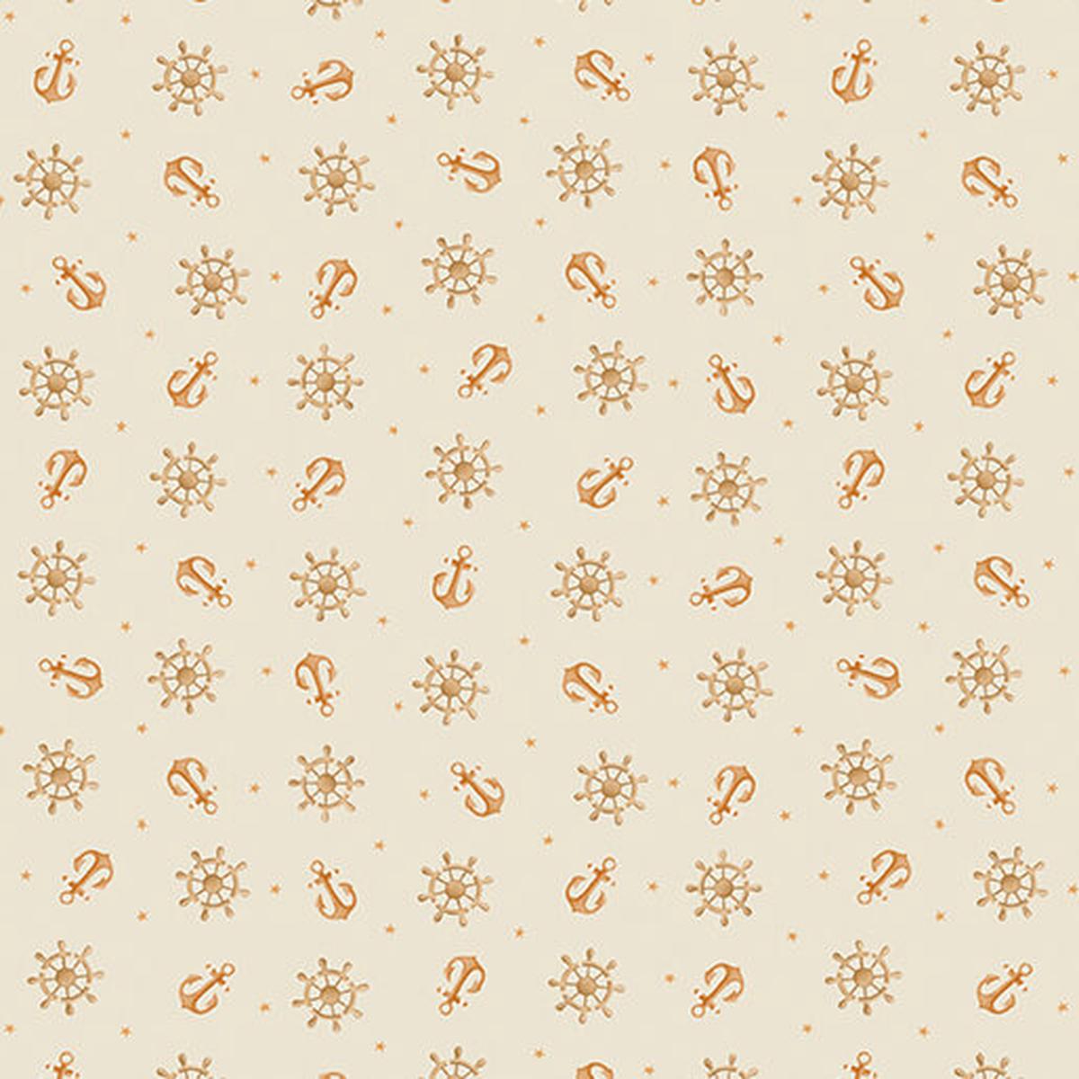 Sail Away - Anchors Away - Ecru 44" / 45" Fabric Per Yard
