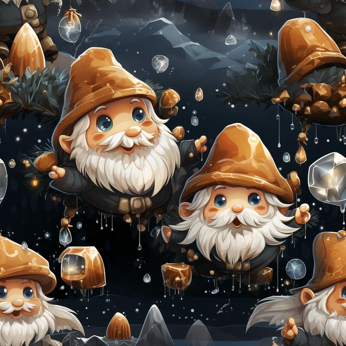 Magical Land of Gnomes Pattern 10 Quilting Cotton Fabric