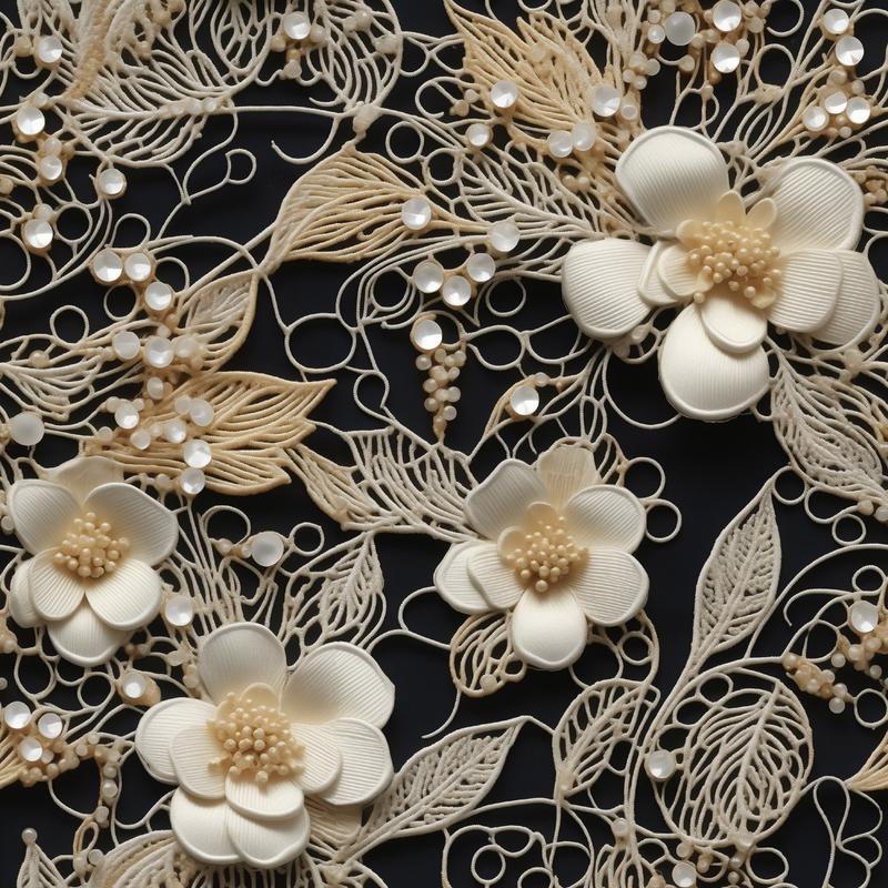 Tatting Lace Pattern 6 Quilting Cotton Fabric