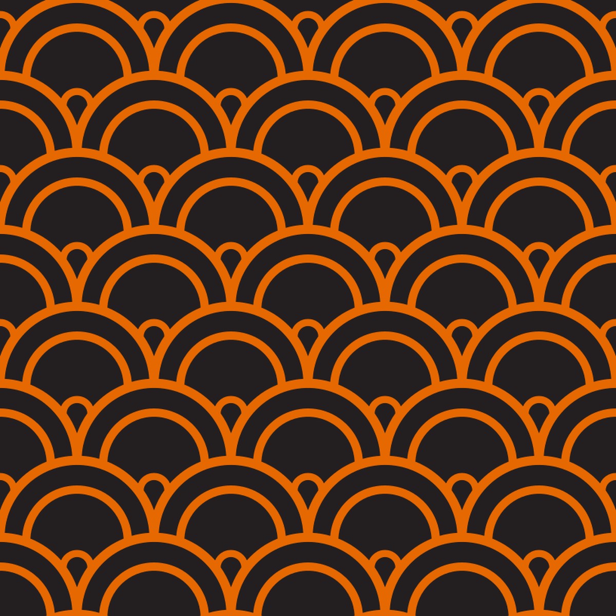 Halloween Scallop Fabric - Black