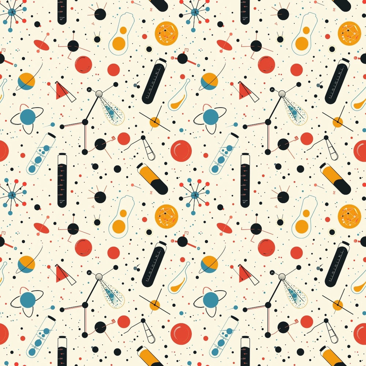 Science Kit Pattern 10 Quilting Cotton Fabric