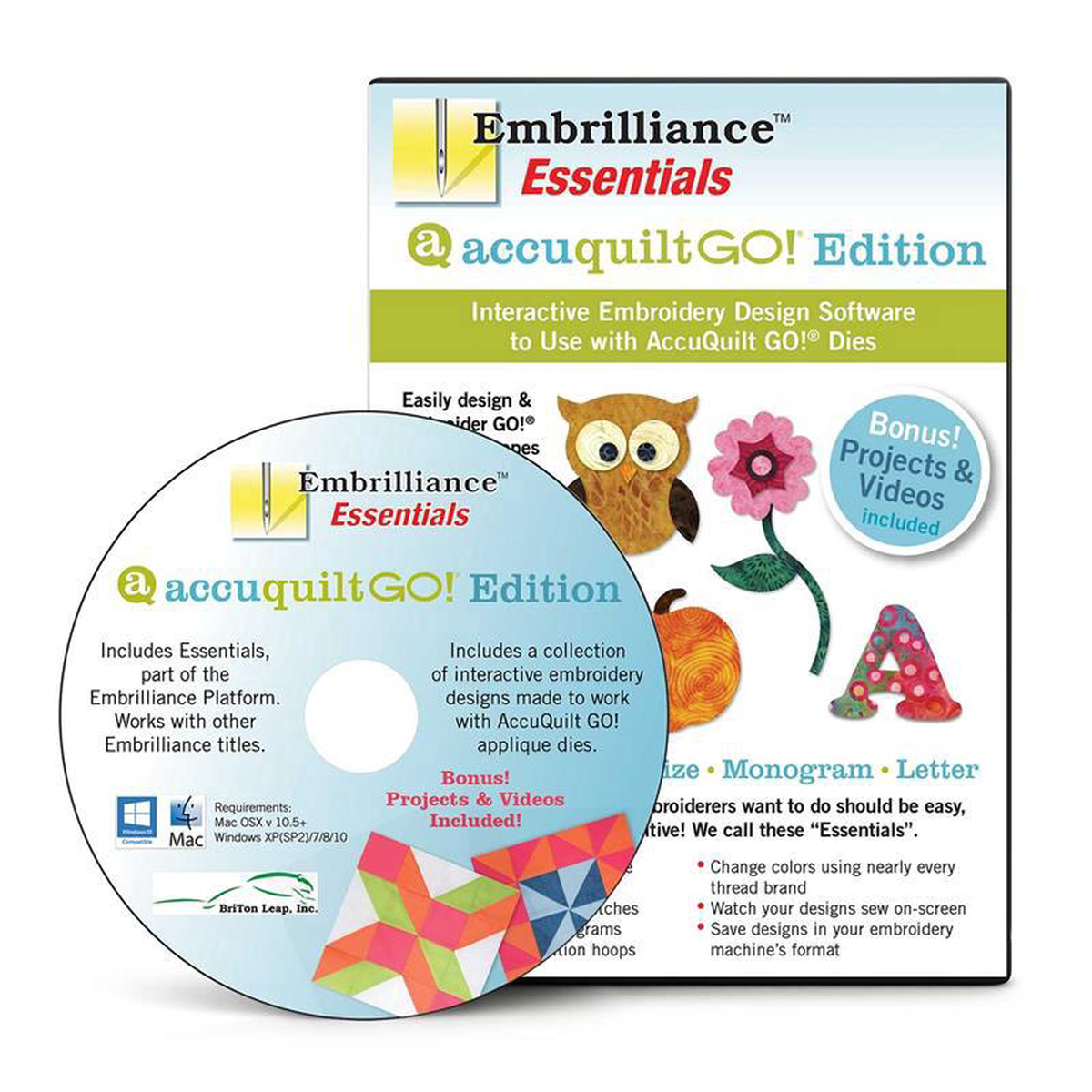 Embrilliance Essentials Embroidery Software AccuQuilt GO Edition