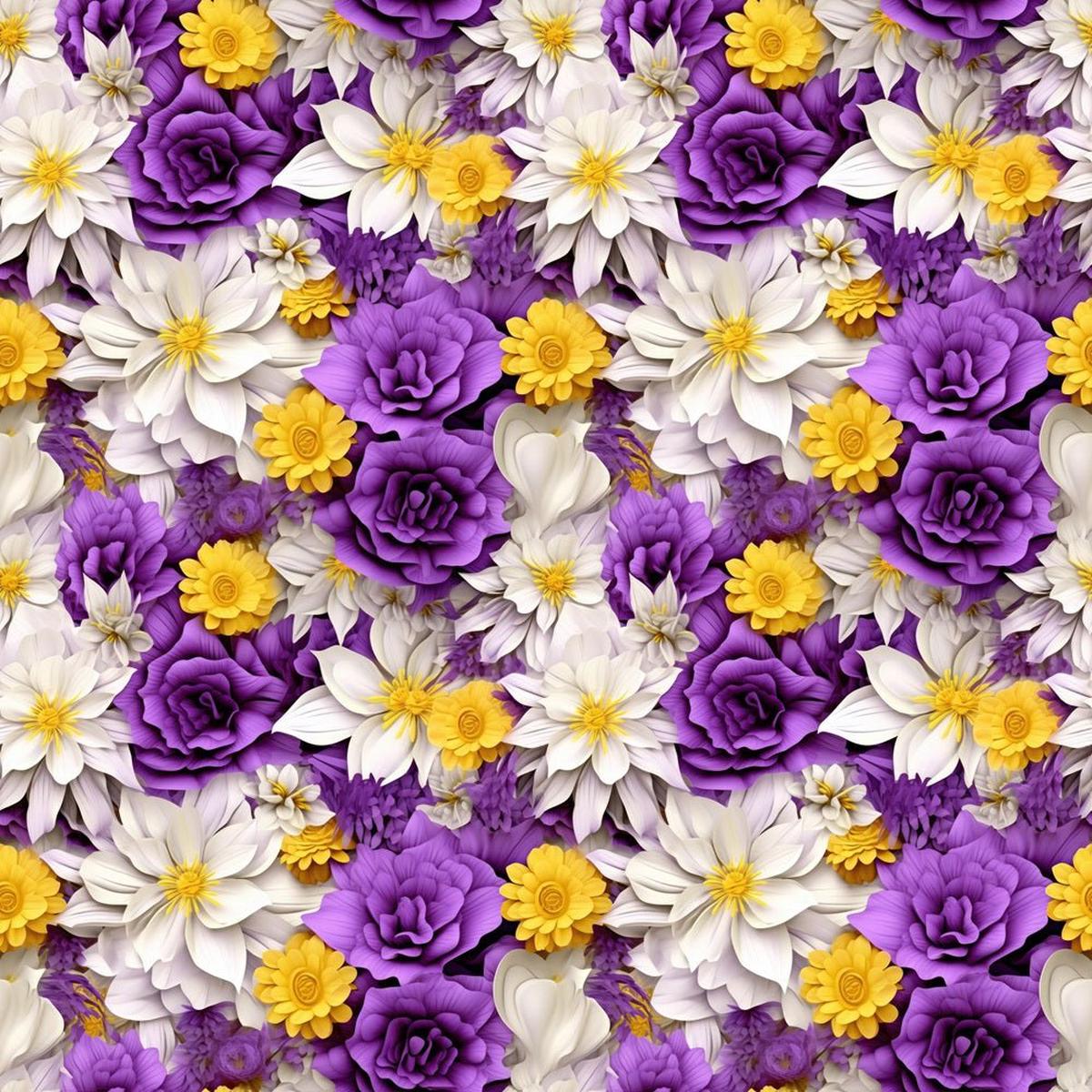 Purple & Yellow Flower Fabric