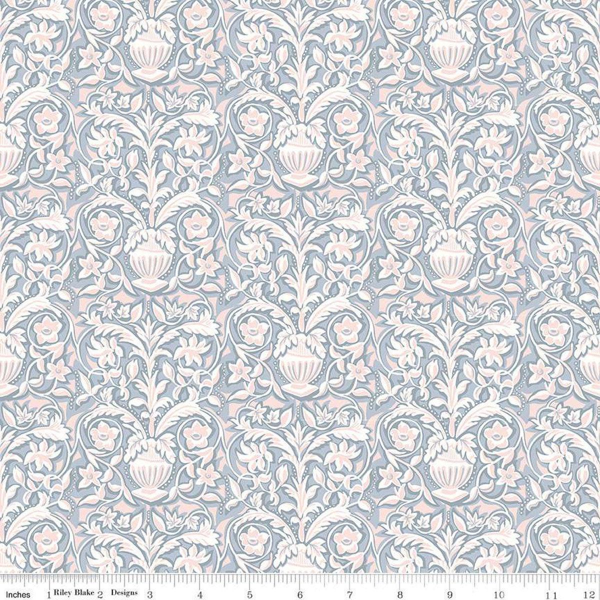 Fat Quarter End of Bolt - SALE The Collector's Home Pavilion Neutrals Lincoln B 01666813B - Riley Blake - Floral - Liberty - Quilting Cotton