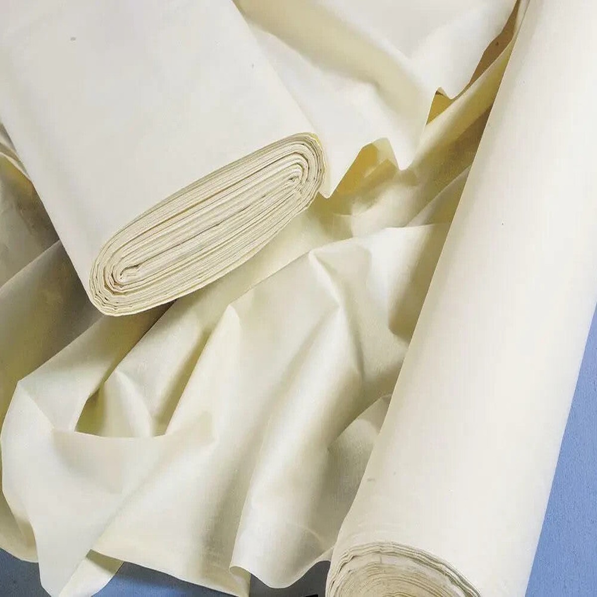 10 Metres x 274cms Double Width Ivory PolyCotton Sateen Curtain Lining Fabric