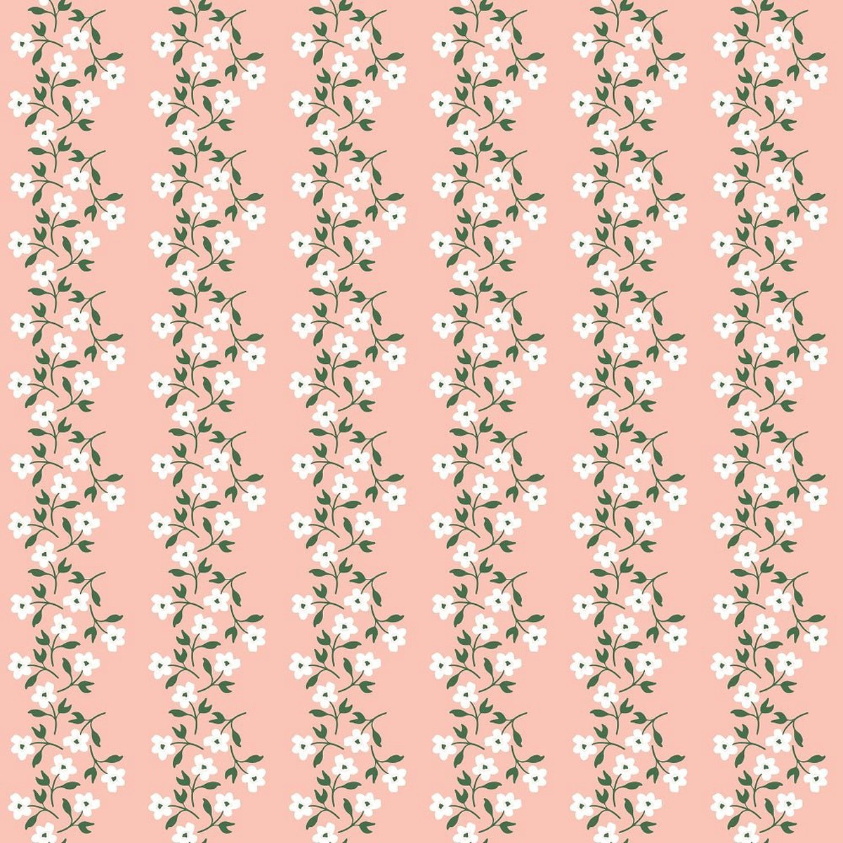 Flower Market Garland Fabric - Pink