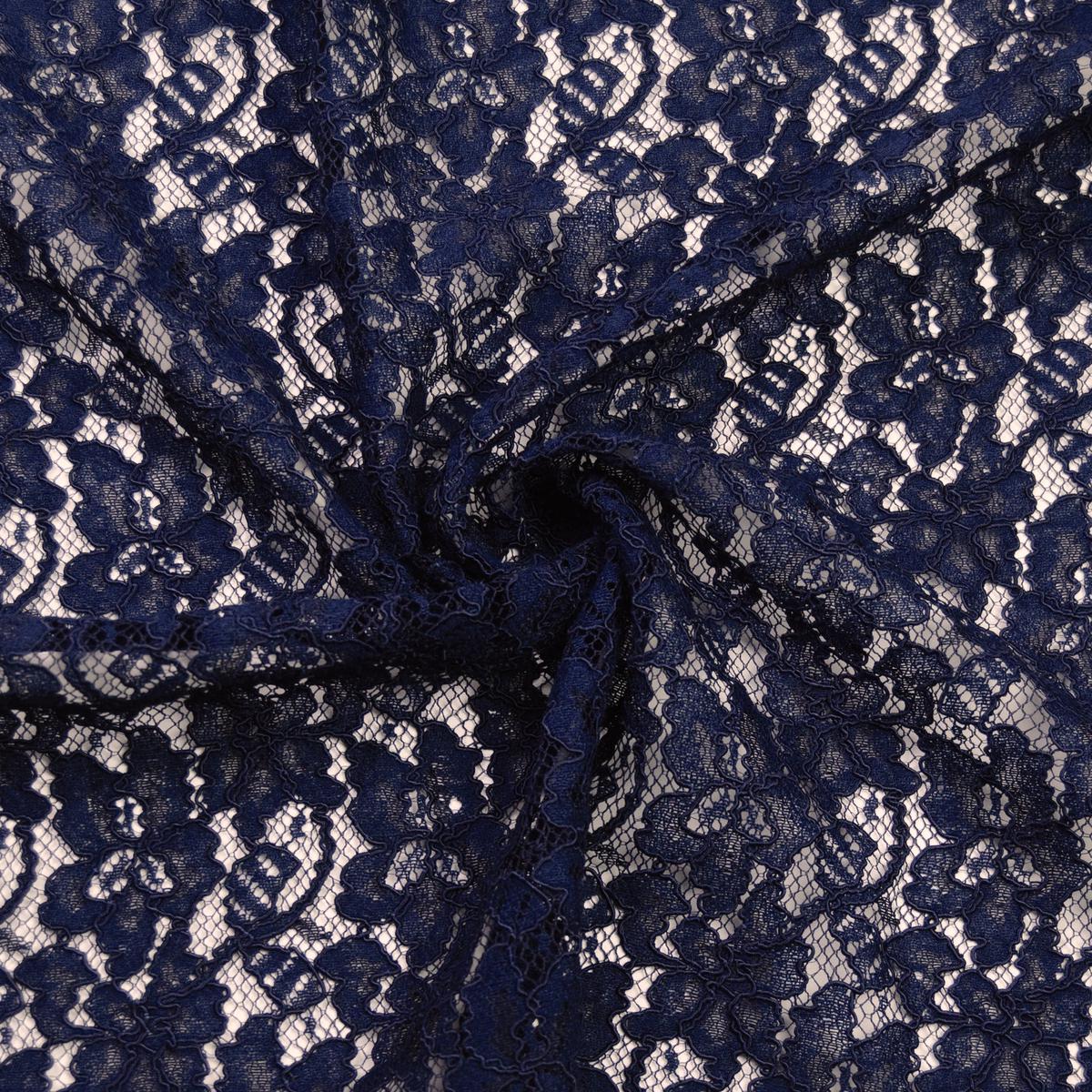 Isaline Navy Blue Lace Fabric