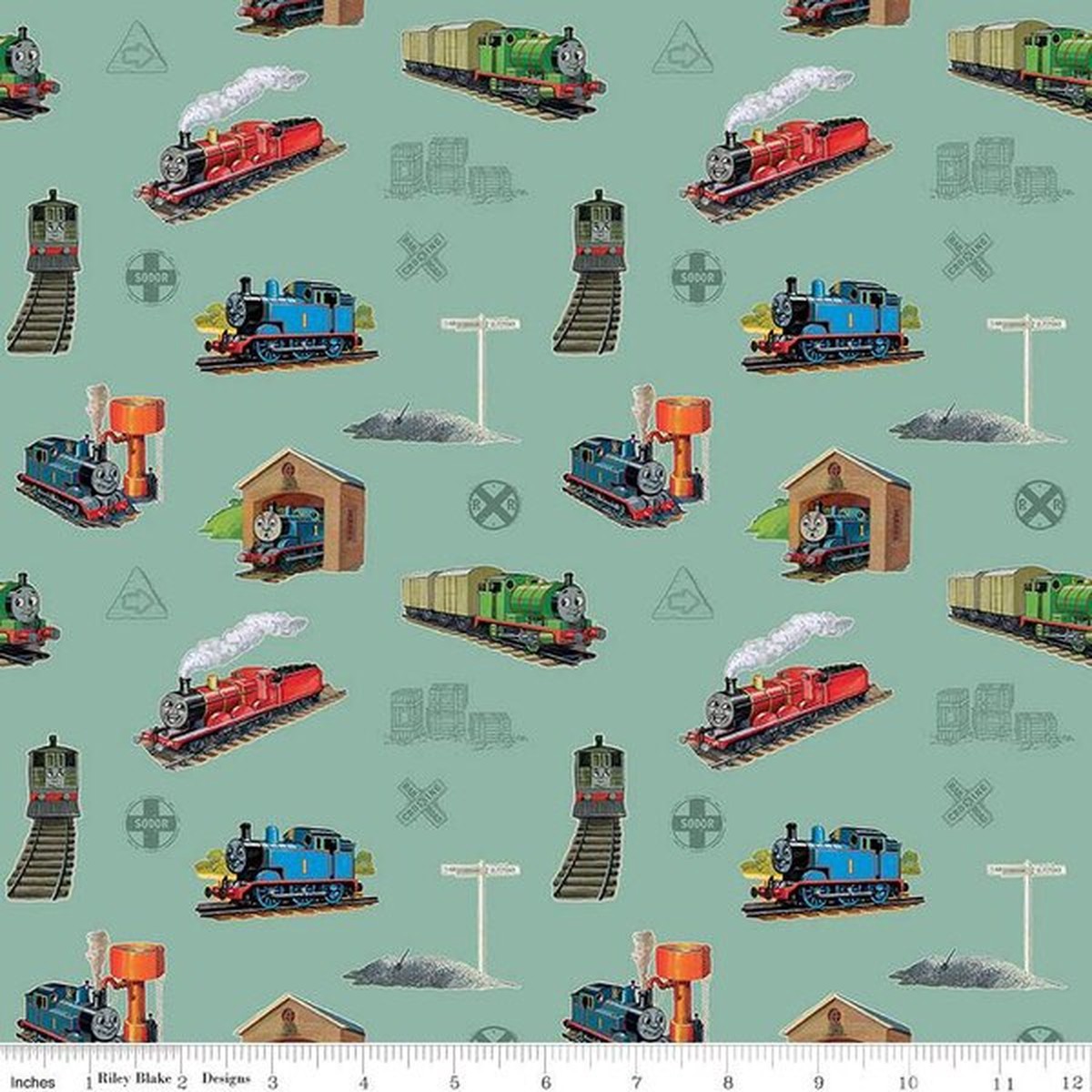 Thomas & Friends 80th Anniversary Main Blue for Riley Blake