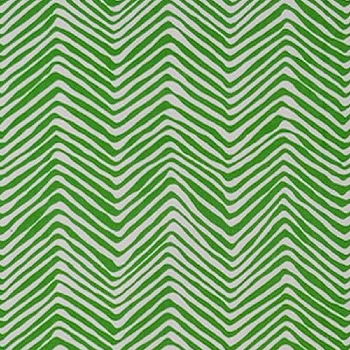 Alan Campbell Fabric: Petite Zig Zag - Custom Lime on White Suncloth (OUTDOOR)