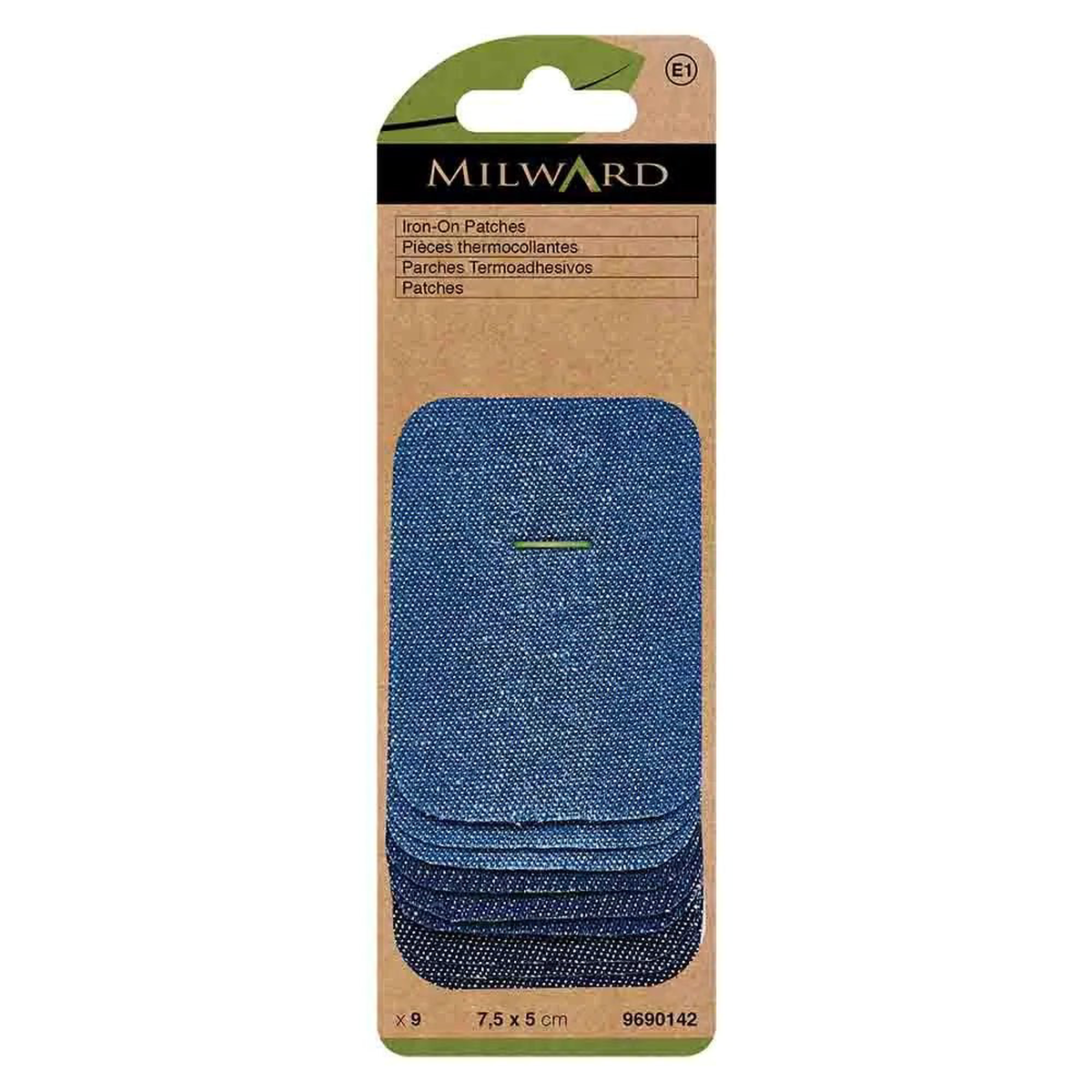 Iron-on denim patches for clothing Milward 7.5x5cm - 9 pcs.