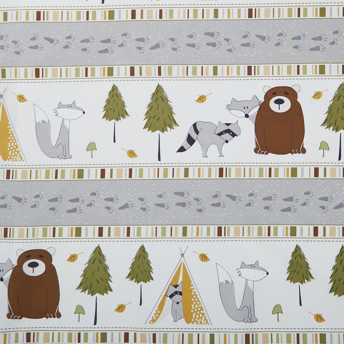 Into The Woodlands - Animal Repeating Stripe Multi Yardage
