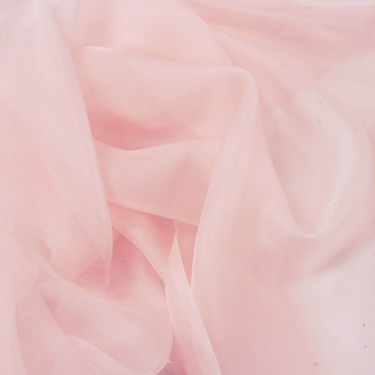 Tela Chiffon 100% Seda Natural, 56" - 58" - Rosa Claro