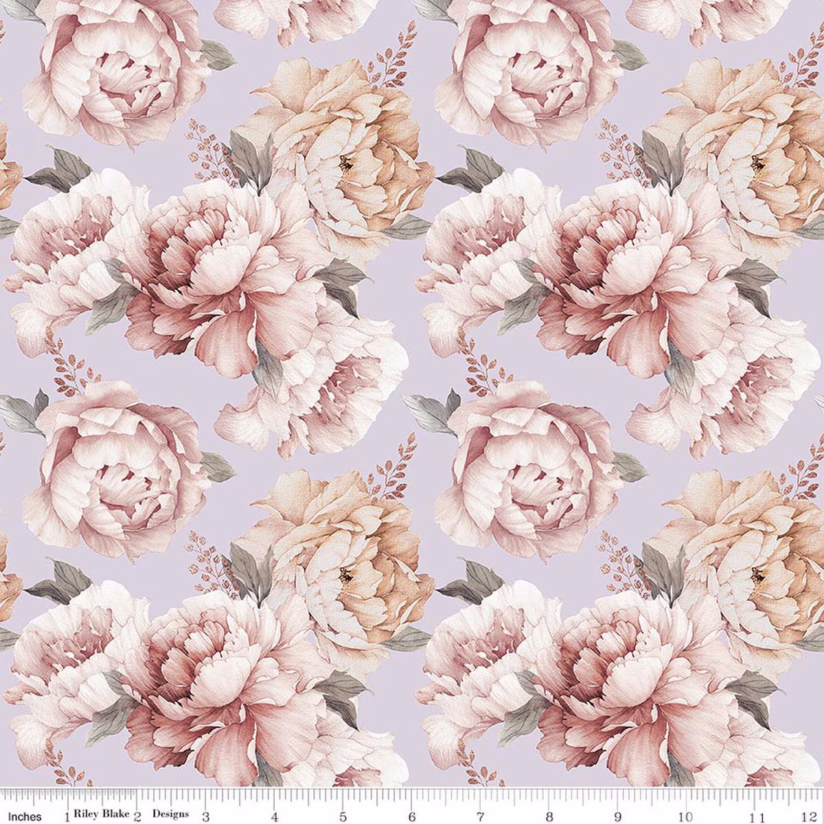 Daybreak on the Prairie Purple Peony Floral Cotton Fabric