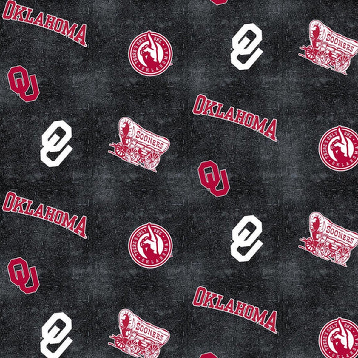 Fabric Sykel Enterprises University of Oklahoma Distressed Logo Flannel by the Quarter Yard OU1152