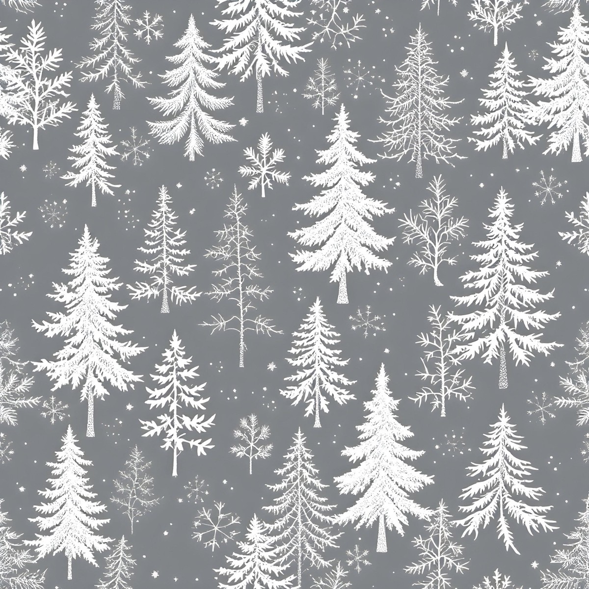 Frosty Winter Trees Pattern 9 Quilting Cotton Fabric