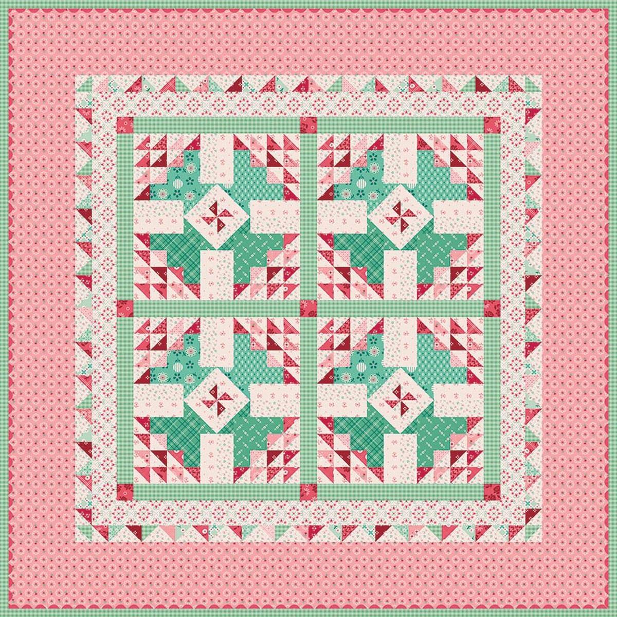 SALE Berry Baskets Table Topper Quilt Kit Floral Fabric - KT-17381 - Riley Blake Quilting Cotton Fabric